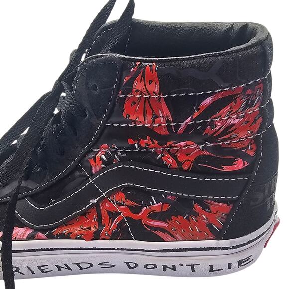 Vans Black & Red Stranger Things Friends Don't Lie Demogorgon Sk-8 Hi Sneakers - Picture 3 of 10